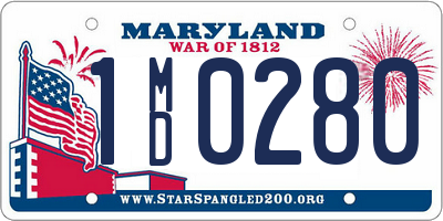 MD license plate 1MD0280