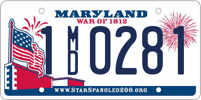 MD license plate 1MD0281