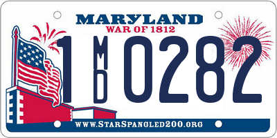 MD license plate 1MD0282