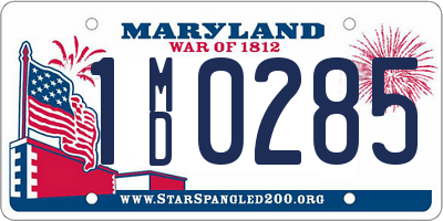 MD license plate 1MD0285