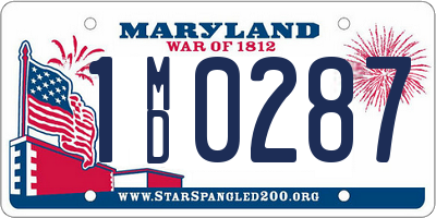 MD license plate 1MD0287