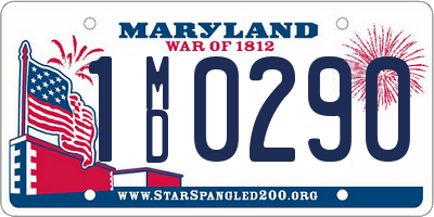 MD license plate 1MD0290