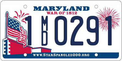 MD license plate 1MD0291