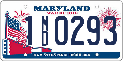 MD license plate 1MD0293