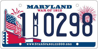 MD license plate 1MD0298