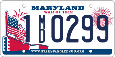 MD license plate 1MD0299