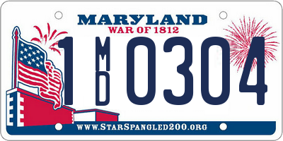 MD license plate 1MD0304