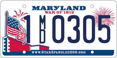 MD license plate 1MD0305