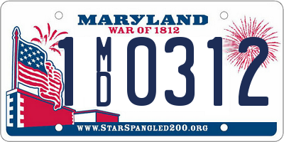 MD license plate 1MD0312