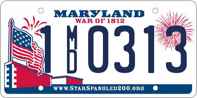 MD license plate 1MD0313