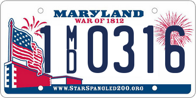 MD license plate 1MD0316