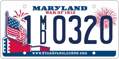 MD license plate 1MD0320