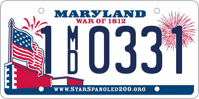 MD license plate 1MD0331