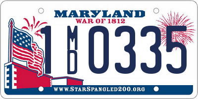 MD license plate 1MD0335