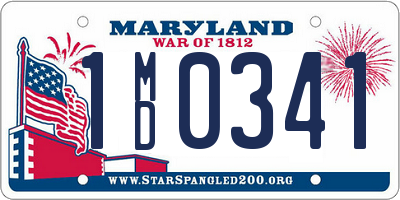 MD license plate 1MD0341