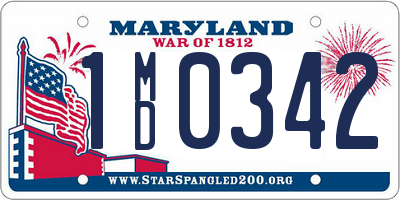 MD license plate 1MD0342