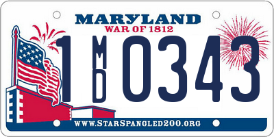 MD license plate 1MD0343