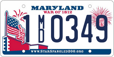 MD license plate 1MD0349