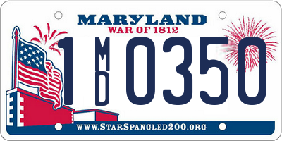 MD license plate 1MD0350