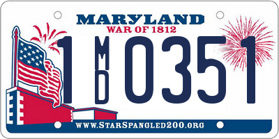 MD license plate 1MD0351