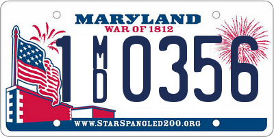 MD license plate 1MD0356
