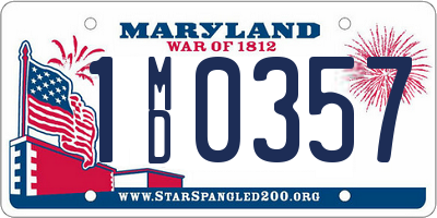 MD license plate 1MD0357