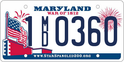 MD license plate 1MD0360