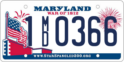 MD license plate 1MD0366