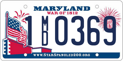 MD license plate 1MD0369