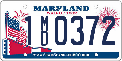 MD license plate 1MD0372