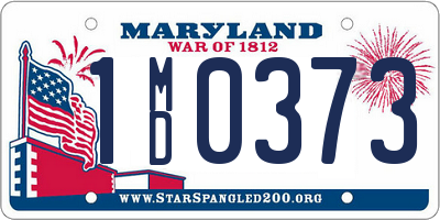 MD license plate 1MD0373
