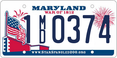 MD license plate 1MD0374