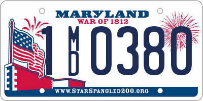 MD license plate 1MD0380