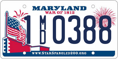 MD license plate 1MD0388