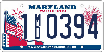 MD license plate 1MD0394