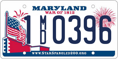 MD license plate 1MD0396