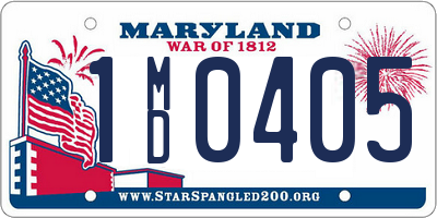 MD license plate 1MD0405