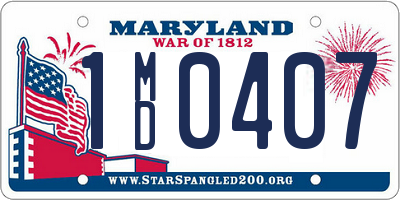 MD license plate 1MD0407