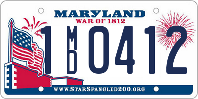 MD license plate 1MD0412