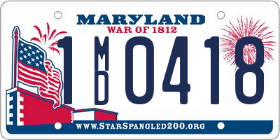 MD license plate 1MD0418