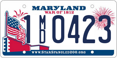 MD license plate 1MD0423