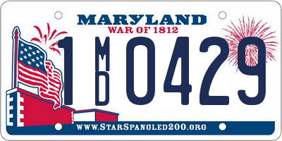 MD license plate 1MD0429