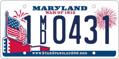 MD license plate 1MD0431