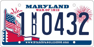 MD license plate 1MD0432