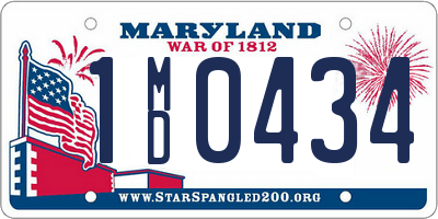 MD license plate 1MD0434