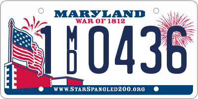 MD license plate 1MD0436