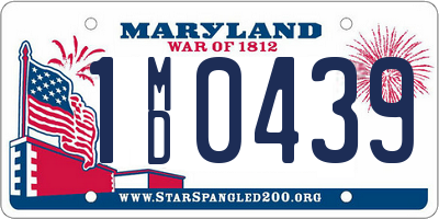 MD license plate 1MD0439