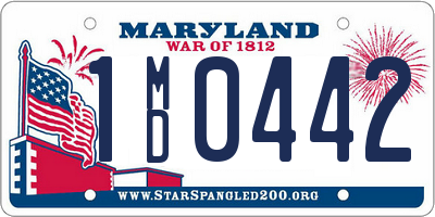 MD license plate 1MD0442