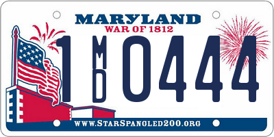 MD license plate 1MD0444