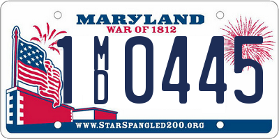 MD license plate 1MD0445